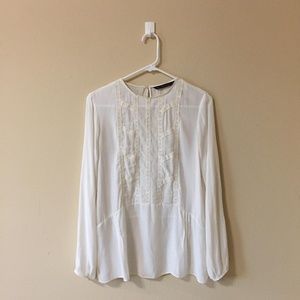 Zara Cream Lace Blouse